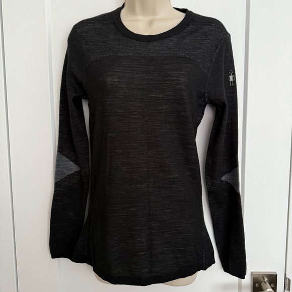 Smartwool - Intraknit™ 200 Thermal Merino Base Layer Crew - Black-White - Picture 2 of 12